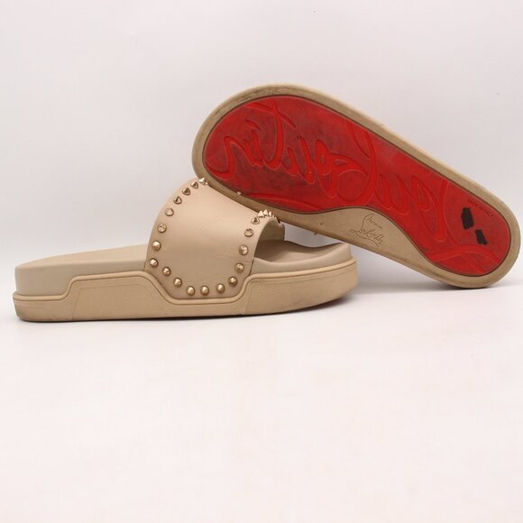 Christian Louboutin Pool Donna White Platform Spike Sandal Size 9.5 US ITALY CHRISTIAN LOUBOUTIN white leather POOL FUN DONNA SPIKE  main image 2